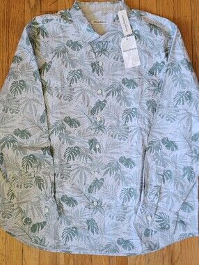 Tommy Bahama Big & Tall Shirt XXL Digital Palms Chambray NWT Cotton Green Print
